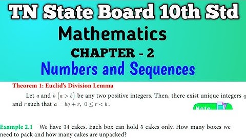 TN State board 10th Std | Maths |Chapter - 2| Euclid