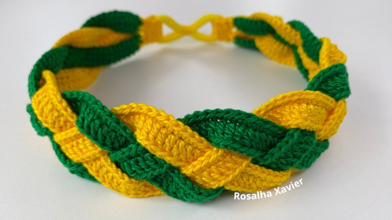 TIARA EM CROCHÊ ou FAIXA DE CABELO EM CROCHÊ COPA passo a passo 🇧🇷