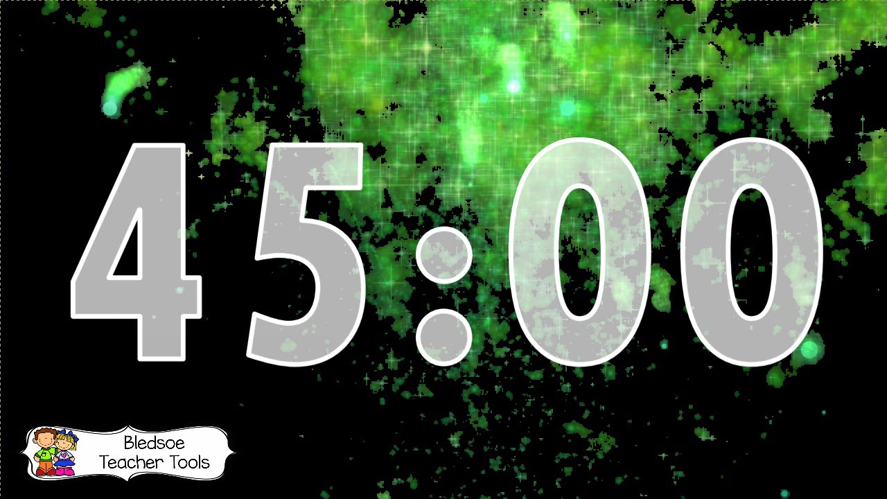 45 Minute Fireworks Countdown Timer with Background Music and Alarm
