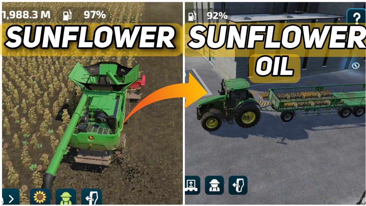HARVEST sunflowers 🌻 and MAKE sunflower OIL in FS 23 mobile 