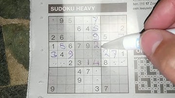 "Heavy" Sudoku puzzle made easy (with a PDF file) 05-31-2019 part 2 of 2