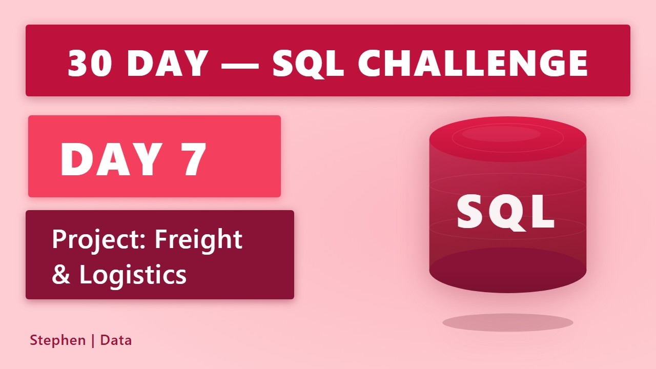 Sql Loistics DAY 7 | Freight & Logistics Project | 30 Day SQL Challenge | #sql # ...