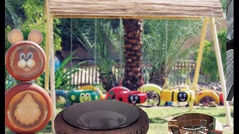اعادة تدوير الاطارات القديمة للسيارات  و تزيين الحدائق و الاثاث المنزلى