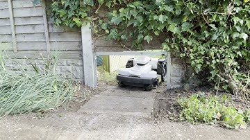 Good neighbours share robot mower. One automower, two gardens.