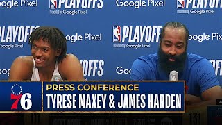 Tyrese Maxey & James Harden Talk Chemistry, Playoff Win & More | Post Game Press Conference