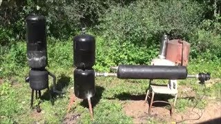 This video shows how to build a small WOOD GASIFIER from easy to find materials. Gasification produces 16 times cleaner car 