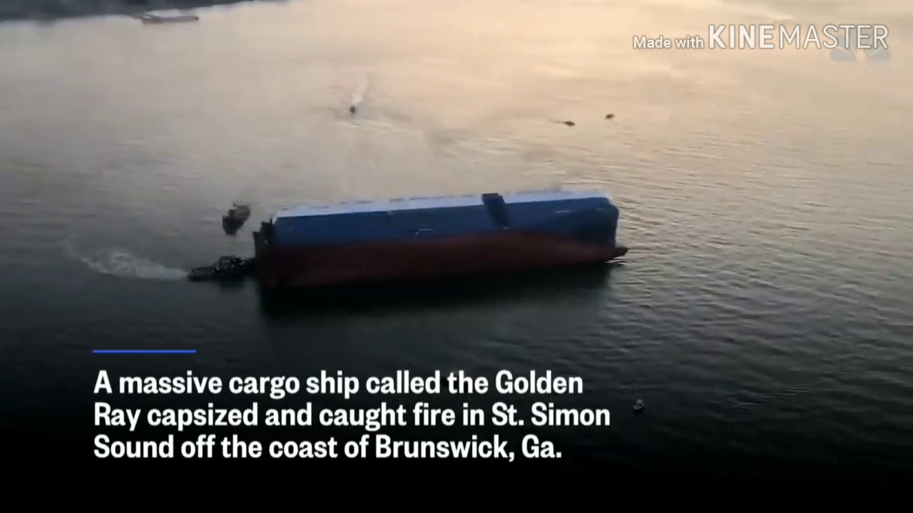 Hyundai Glovis Car Carrier, Golden Ray capsizes in Brunswick, USA YouTube