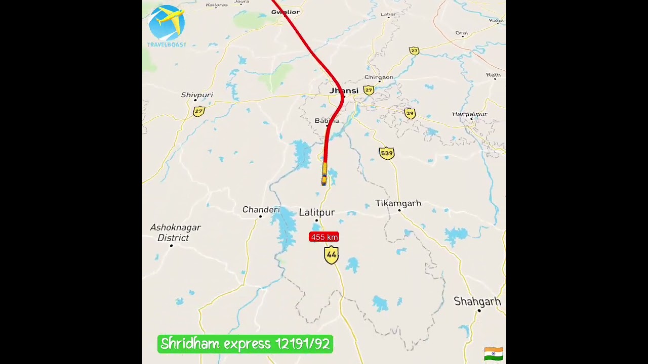 shridham express 12191/92 train route map 