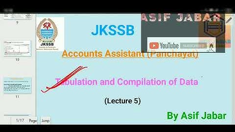 Tabulation and Compilation of data( part 3)/By Asif jabar