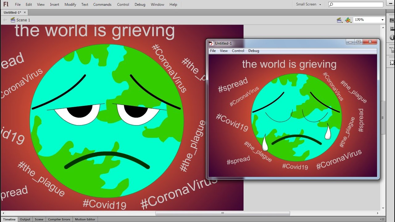 Tutorial buat Animasi Corona  Virus 19 Dunia Terancam 