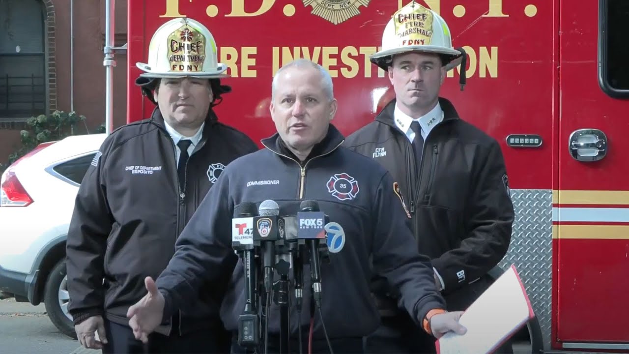 FDNY officials provide an update on an all-hands fire in Brooklyn - YouTube