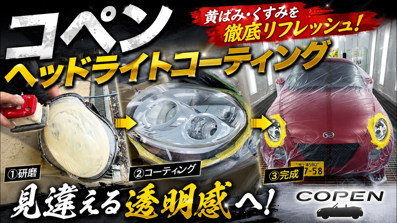 Copen L880K] New Service! Headlight Coating! - YouTube