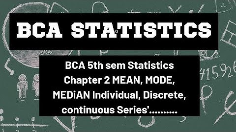 part 3 BCA 5th sem Statistics Chapter 2 MEAN Individual Series HPU #statistics #mean #bca