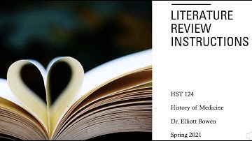 HST 124 Spring 2021: Literature Review Instructions