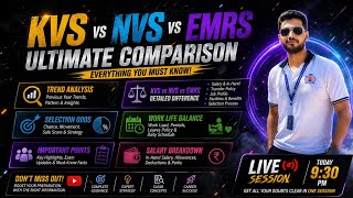 KVS NVS EMRS Live Session  9:30 | Cutoff, Result Date, Salary, Workload || Indian jobs updater#jobs