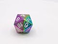 Old School DnD RPG Metal D20: Halfling Forged - Brilliant Rainbow