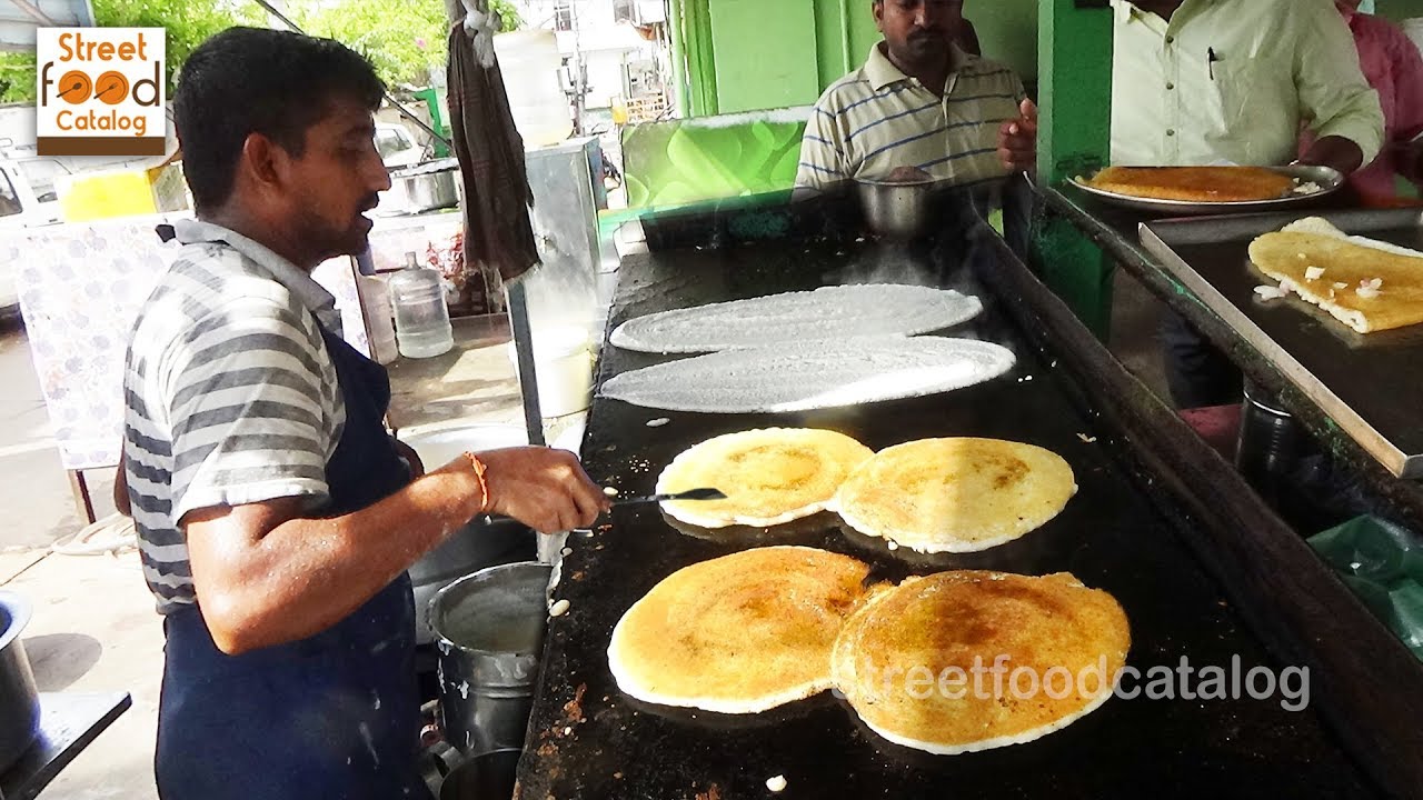 How to make dosa | Dosa, Onion Dosa, Upma Dosa, Set Dosa, Karam Dosa | Guntur Street Food | Street Food Catalog