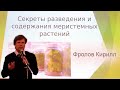 Лекция: Секреты разведения и содержания меристемных растений. Фролов Кирилл