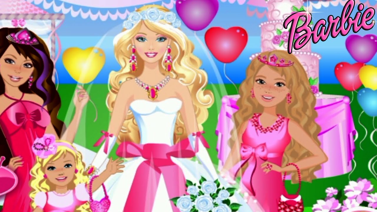 barbie dress up game video