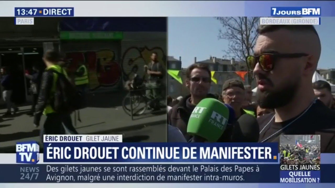 Éric Drouet annonce que des rassemblements sont prévus tout le mois d'avril bfmtv i shot the sheriff