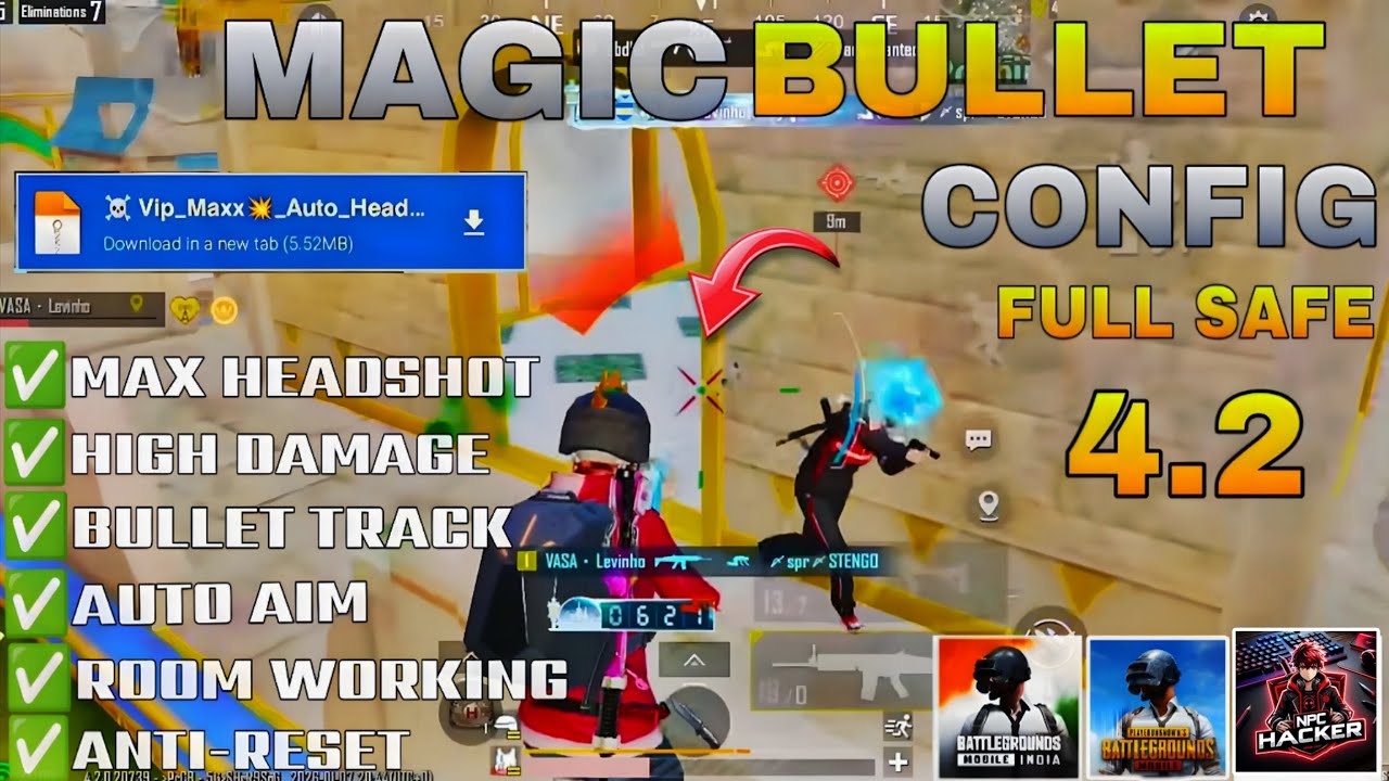 BGMI 4.2☀️MAGIC BULLET TRACKING AUTO HEADSHOT CONFIG FILE | HIGH DAMAGE AIMBOT CONFIG BGMI 4.2