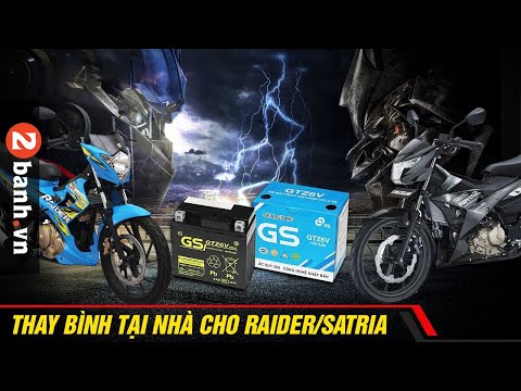 Video Bình ắc quy cho xe Raider 150, Satria và cách thay tại... - youtube