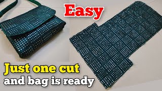 New Trick - Sling bag making at home | Bag cutting and stitching / handbag/ cross bag/ purse/ pouch