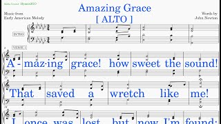 Amazing Grace  (Early American - Newton) [v2] Alto