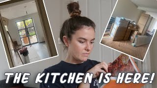 KITCHEN RENOVATION PART 2 | taking a break, painting, cabinet install + kitchen haul