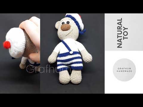 Gemilerin Prensi Denizci Sevimli Erkek Ayı Amigurumi Oyuncak