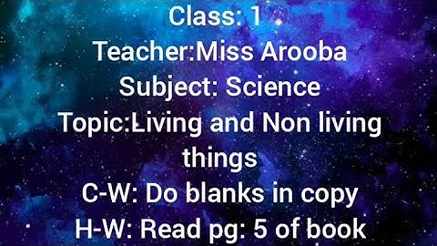 Class:1 (Session: 4) Science | | The Smart School