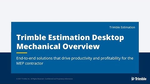 Trimble MEP - New Estimation Essentials High-Level Mechanical Overview