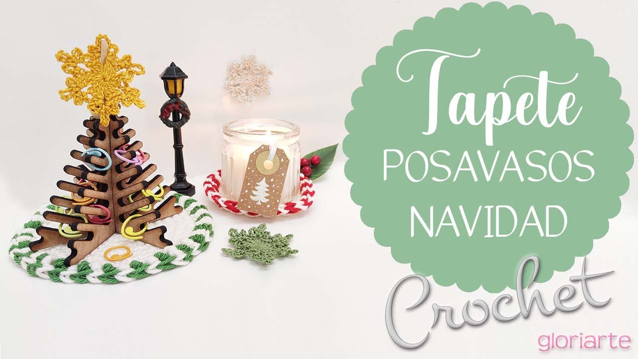 VERTICAL MÓVIL. Tapete, Posavasos, Base, Navidad Ganchillo. Coaster Christmas crochet. PROMO XTOOl