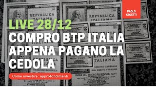 Compro in diretta BTP Italia appena pagano la cedola