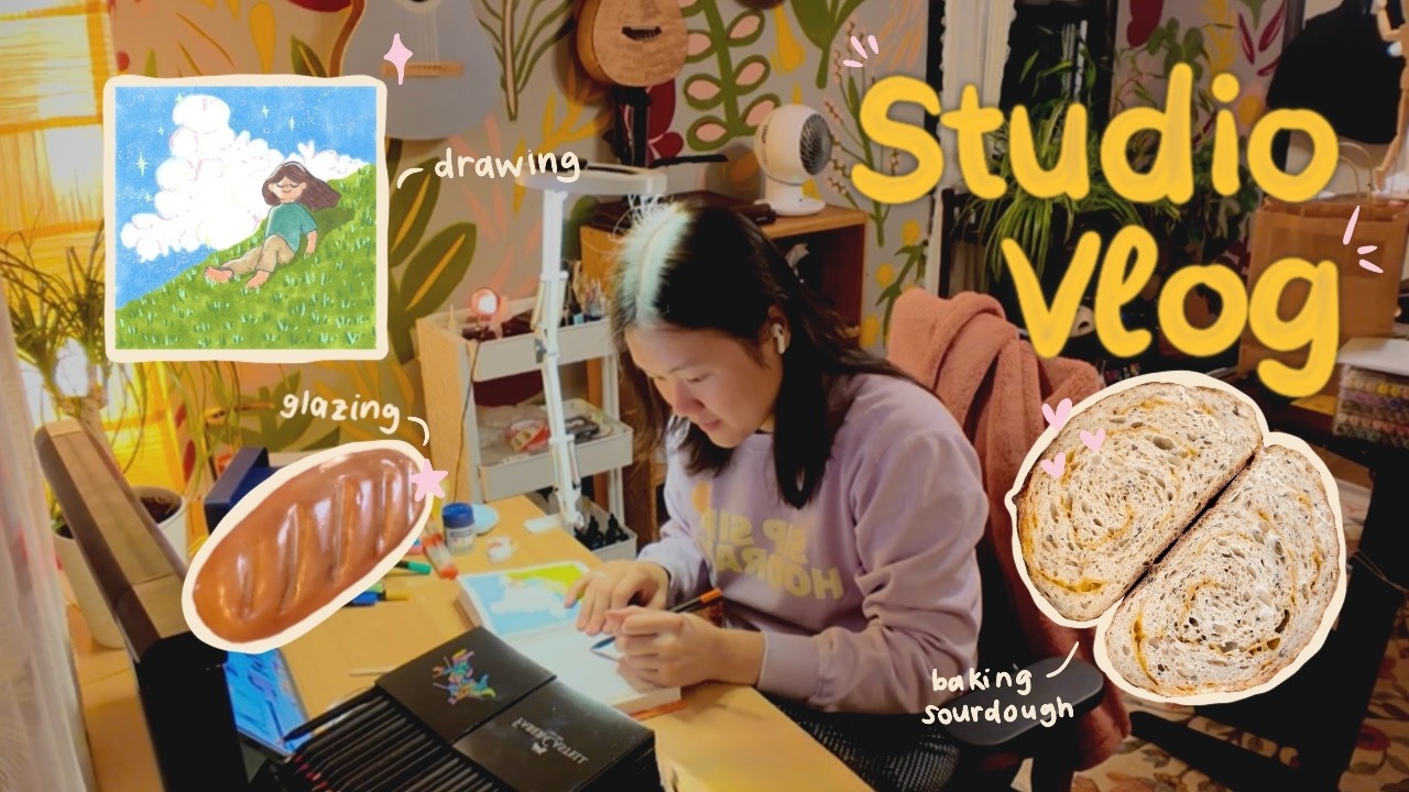 cozy studio vlog 🍁 week in my life as a freelance artist and designer ...