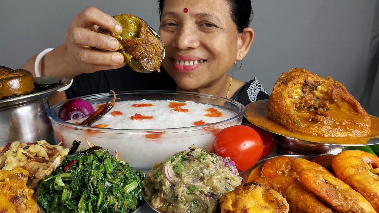 Panta Bhat with Fish and Shrimp Food Eating Vlog ASMR MUKBANG