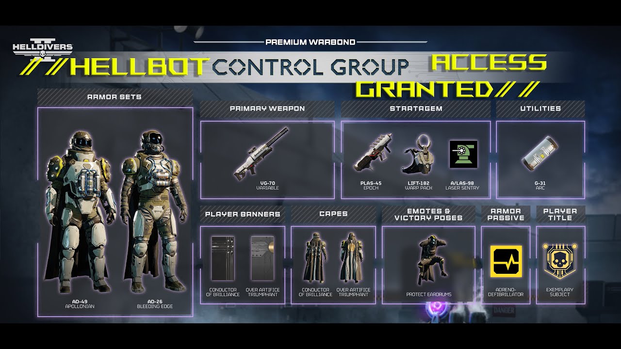 Helldivers 2 - Hellbot unleashes control group warbond - crazy new tech and fun ways to die!!!