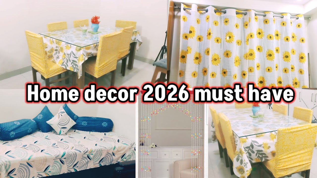 Must have dinning table chair cover, bedsheet, curtain home decor haul 2026.Budget home decor finds.