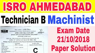 ISRO "Machinist" Technician B Exam Paper Solutions screenshot 5