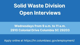 Solid Waste Holding Open Interviews