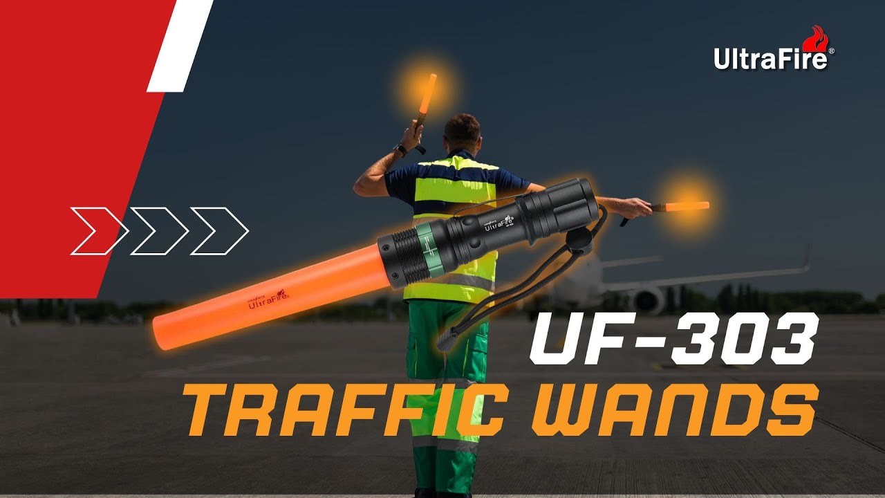 UltraFire UF-303 Traffic Wand Flashlight - Bright Visibility