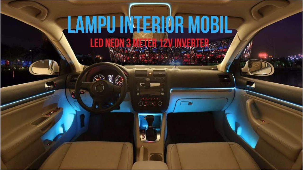Jual Lampu Interior Mobil LED Neon RGB 3 Meter With 12V Inverter