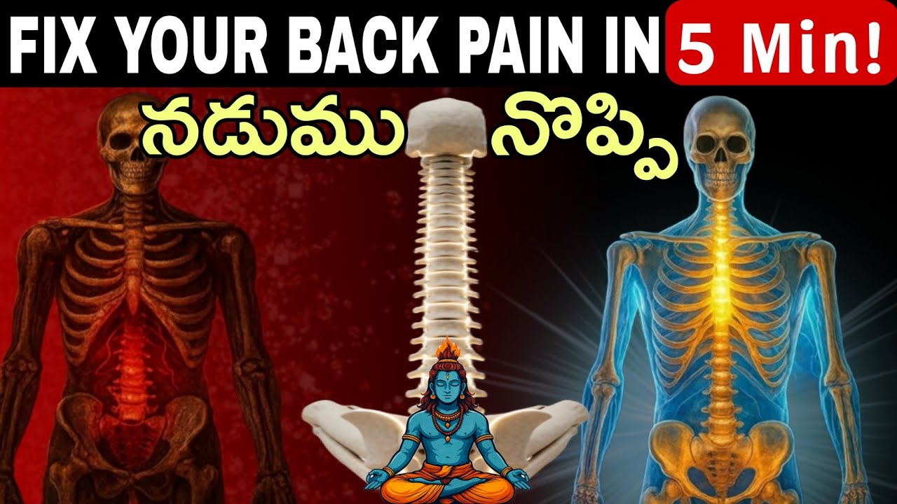 “Fix Your Back Pain in 5 Min | ఐదు నిమిషాల యోగ నడుము నొప్పి కోసం” #telugu 