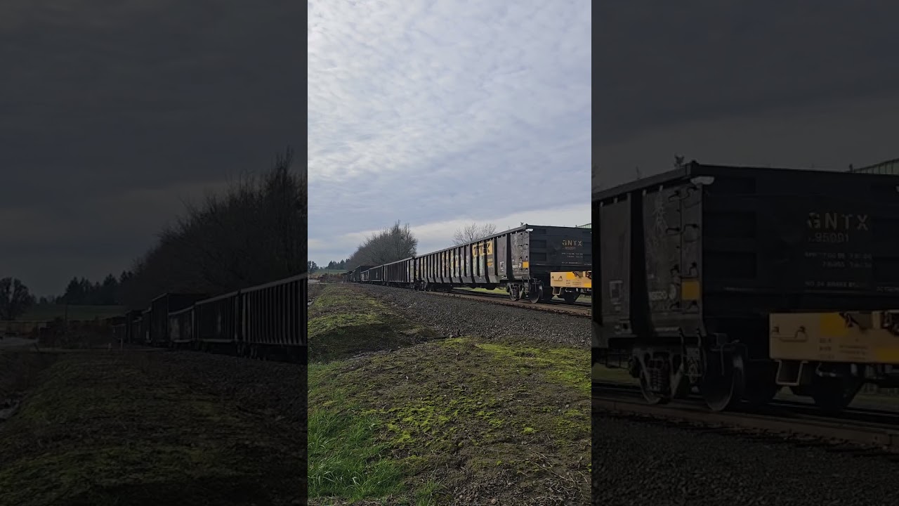 50 car Portland & Western "Westsider" approaching Whiteson, Oregon 