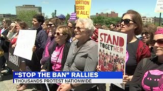 'Stop the Ban' rally held in Northampton to protest recent abortion legislation