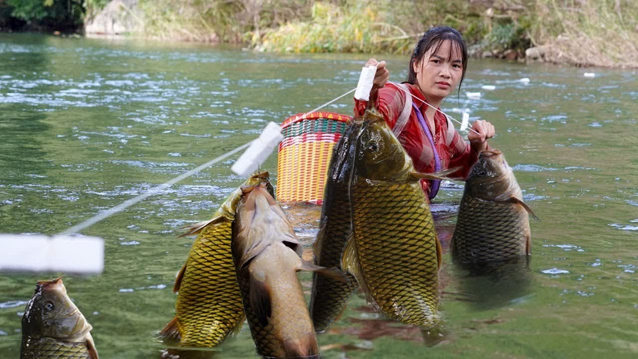 17 year old single mother uses ancient tools to catch giant fish to ...