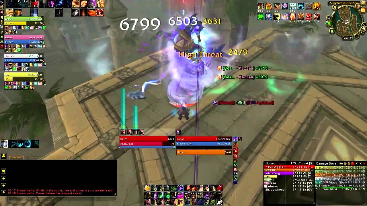 Druid tanking. Lost City of the Tol'vir - Siamat. Normal mode. Тактика на русском