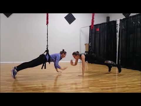 Bungee Fitness workout in slow and fast motion. Most intensive fat burning workout.