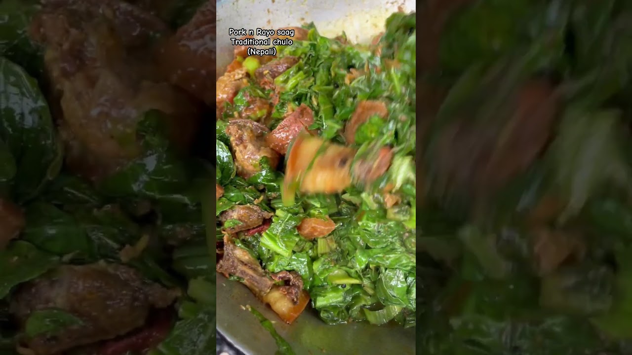 Let’s cook pork n Rayo saag in traditional chulo 
