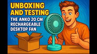 UNBOXING AND TESTING THE ANKO 20 CM RECHARGABLE DESKTOP FAN